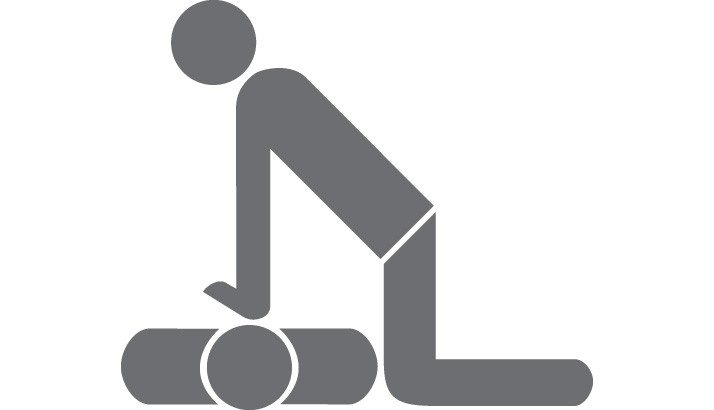 Icon of a person practicing CPR on a mannequin