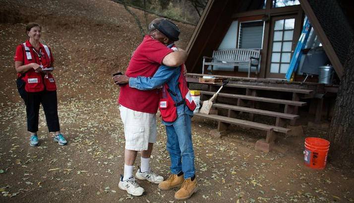 Red Cross volunteers were touched by the spirit of Santa Rosa resident Brian Lackey as they delivered supplies to his devastated neighborhood after the October fires.