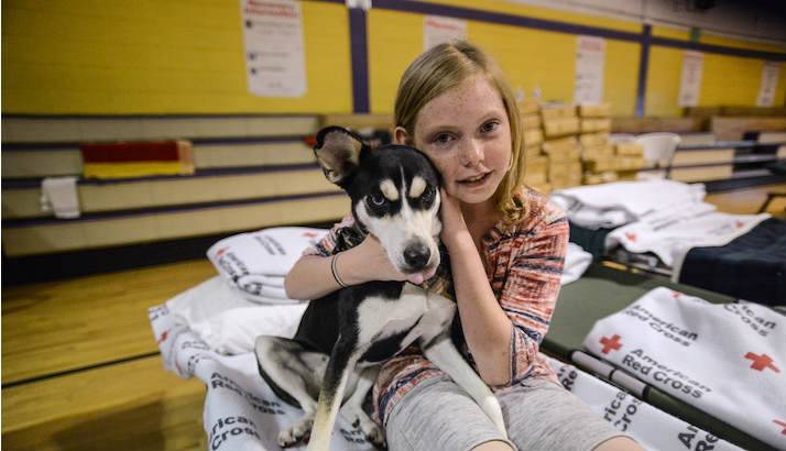 Kristen, age 11, and her dog Sadie Lady have been at each-other’s side in the days following Hurricane Michael.