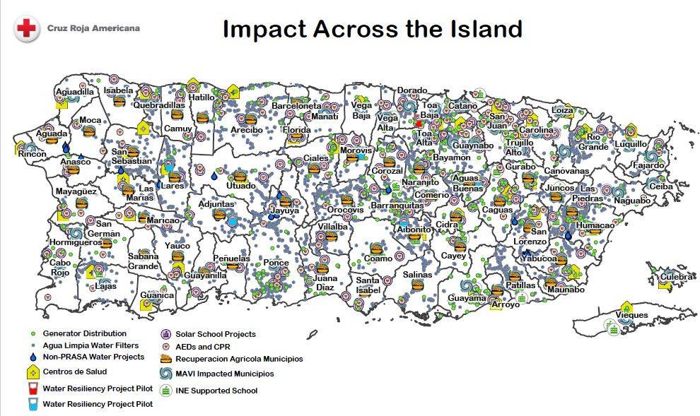 Map of Impact from across the island.