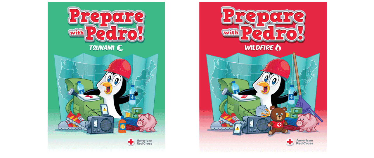 Prepare with Pedro books about wildfires and tsunamis