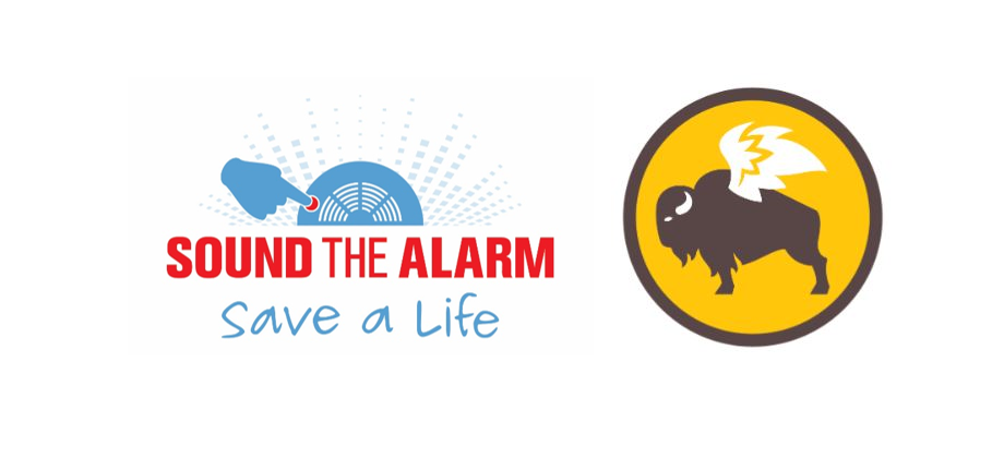 red cross sound the alarm logo next to buffalo wild wings logo