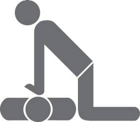 Icon of person performing CPR on a practice mannequin